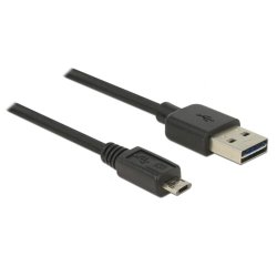 Delock Kabel EASY-USB 2.0 Typ-A Stecker EASY-USB 2.0 Typ Micro-B Stecker 3 m schwarz