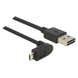 Delock Kabel EASY-USB 2.0 Typ-A Stecker EASY-USB 2.0 Typ Micro-B Stecker gewinkelt oben / unten 2 m schwarz