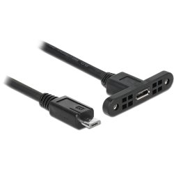 DeLOCK 1m, 2xUSB2.0 Micro-B câble USB USB 2.0 Micro-USB B Noir