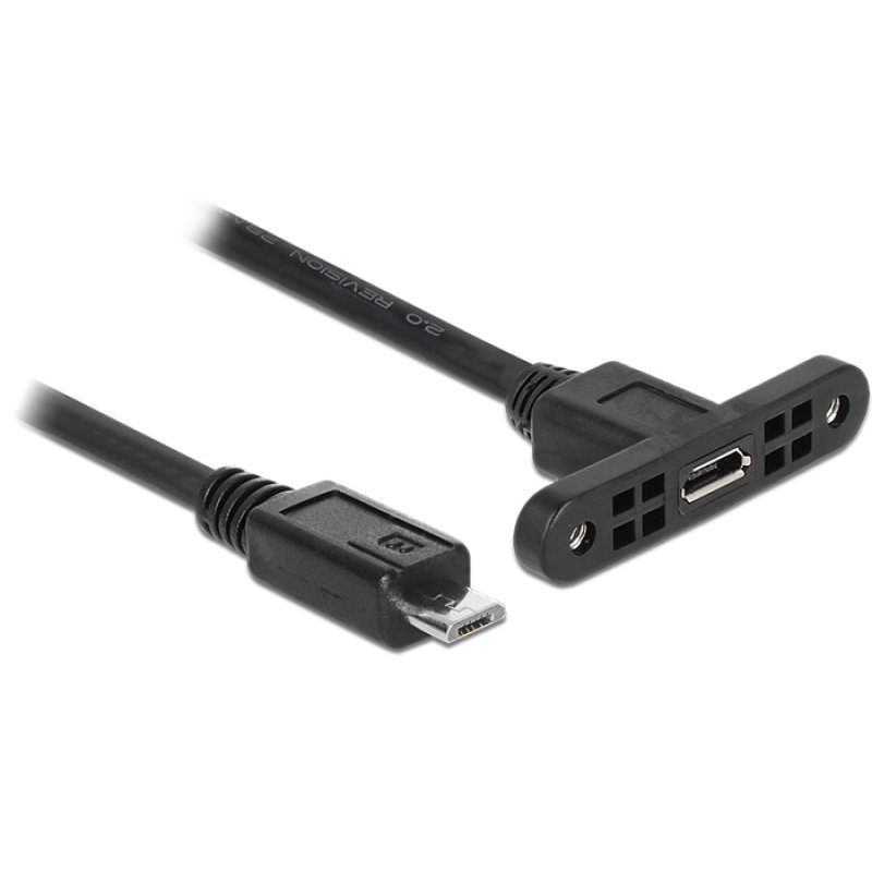 DeLOCK 1m, 2xUSB2.0 Micro-B USB cable USB 2.0 Micro-USB B Black