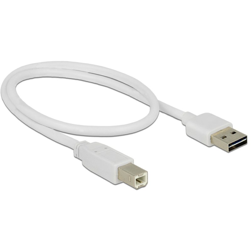 Delock Kabel EASY-USB 2.0 Typ-A Stecker USB 2.0 Typ-B Stecker 0,5 m weiß