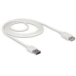 Delock Verlängerungskabel EASY-USB 2.0 Typ-A Stecker USB 2.0 Typ-A Buchse weiß 2 m
