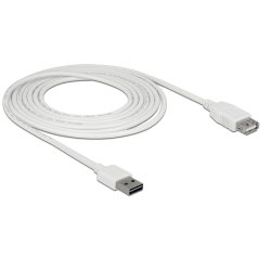 Delock Verlängerungskabel EASY-USB 2.0 Typ-A Stecker USB 2.0 Typ-A Buchse weiß 3 m