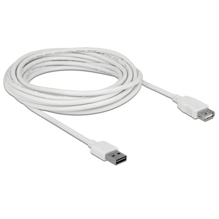 Delock Verlängerungskabel EASY-USB 2.0 Typ-A Stecker USB 2.0 Typ-A Buchse weiß 5 m