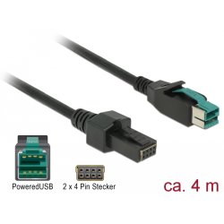 DeLOCK 85485 câble électrique Noir 4 m PoweredUSB