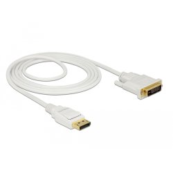 Delock Kabel DisplayPort 1.2 Stecker DVI 24 1 Stecker Passiv 4K 30 Hz 2 m weiß