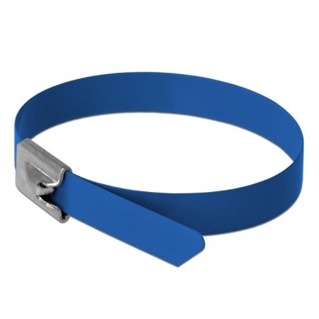 Delock Edelstahlkabelbinder L 500 x B 7,9 mm blau 10 Stück