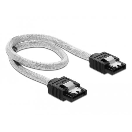 DeLOCK 85341 SATA cable 0.3 m SATA 7-pin Black, Transparent