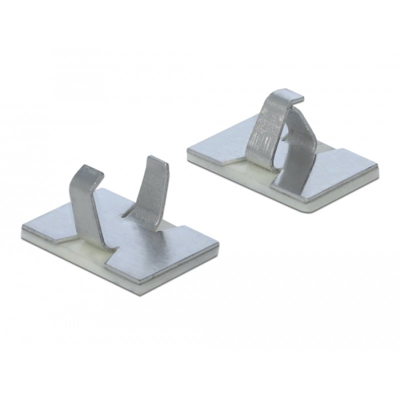 DeLOCK Cable clamp self-adhesive aluminium 10 pieces