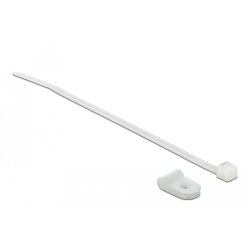 Delock Befestigungsschelle 3,2 mm mit Kabelbinder L 100 x B 2,5 mm weiß