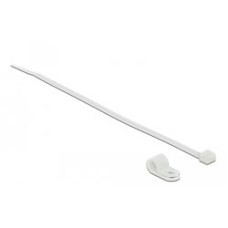 Delock Befestigungsschelle 6,4 mm mit Kabelbinder L 200 x B 3,6 mm weiß