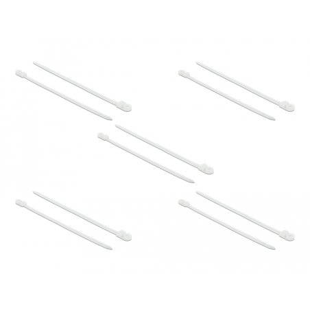 DeLOCK 18947 cable tie Parallel entry cable tie Polyamide White 10 pc(s)