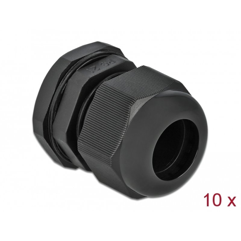 Delock Kabelverschraubung PG21 10 Stück schwarz