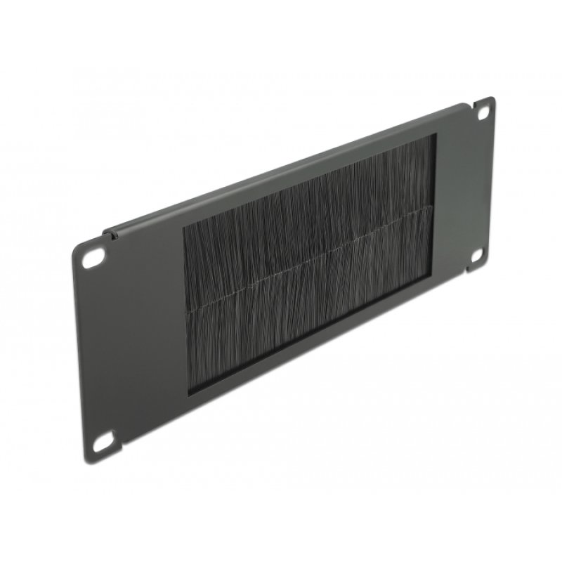 DeLOCK Bande passe-câble à brosse 2U 10″, noire