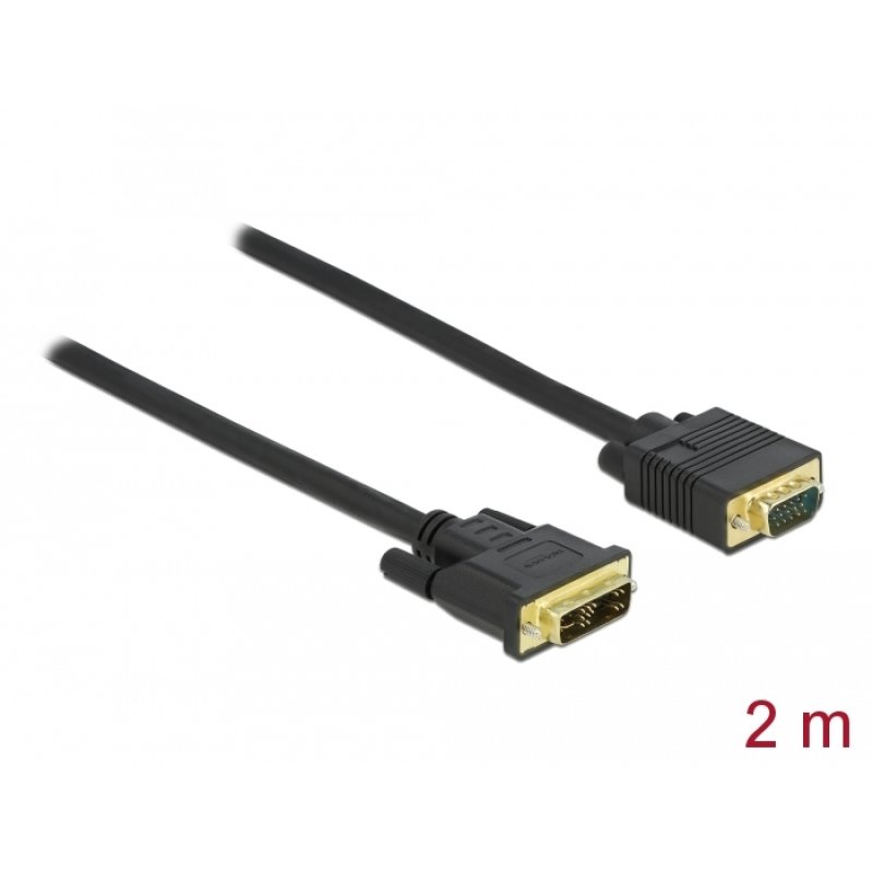 DeLOCK Câble DVI 12 5 mâle vers VGA mâle 2 m
