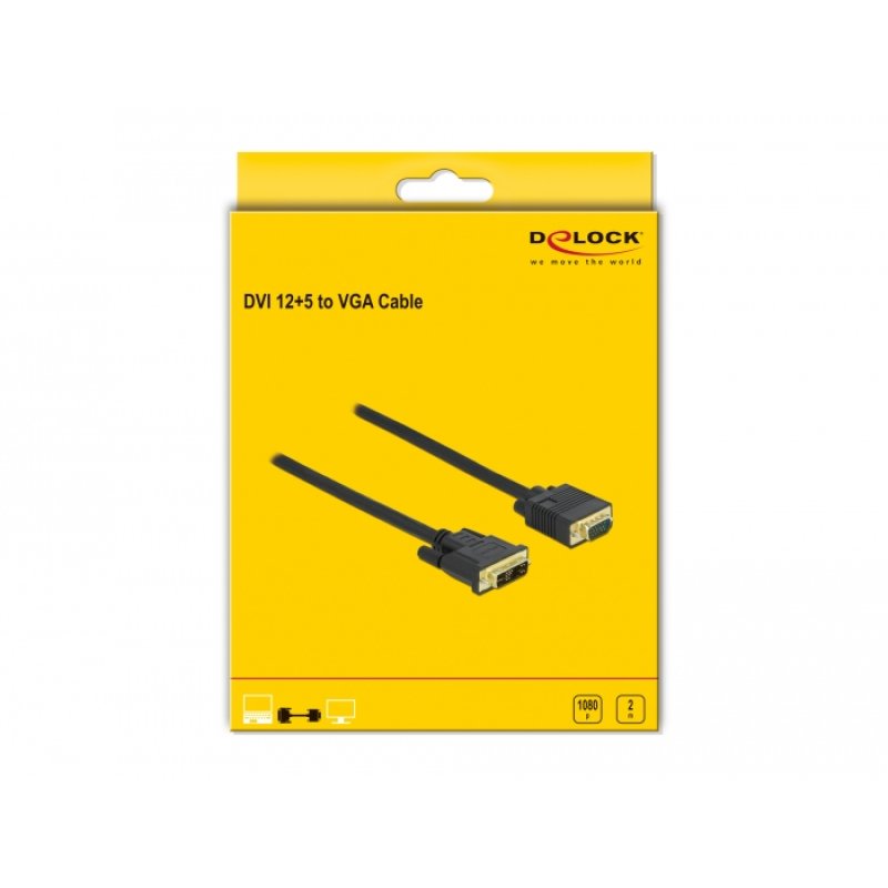 DeLOCK Câble DVI 12 5 mâle vers VGA mâle 2 m