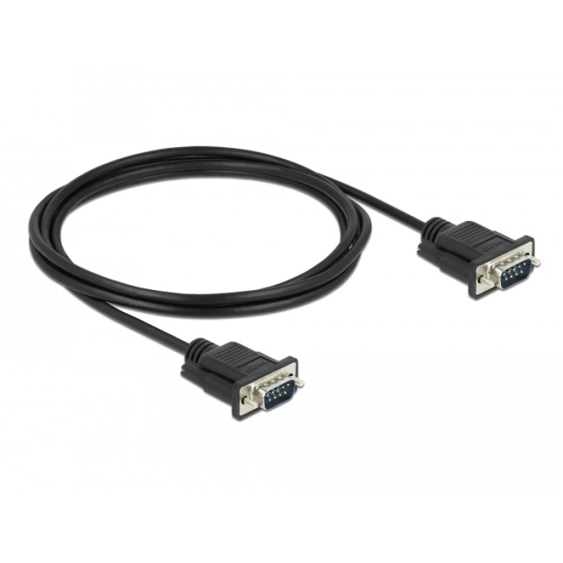 DeLOCK Serial Cable RS-232 D-Sub 9 male to male with narrow plug housing 2 m