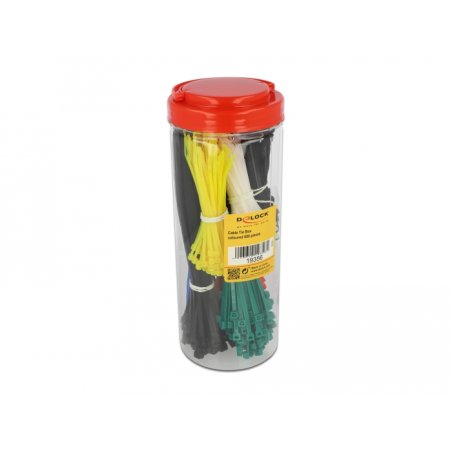DeLOCK Boite d’assortiment de 600 serre-câbles de plusieurs couleurs