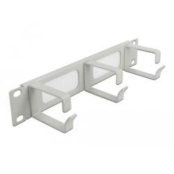 Delock 10? Kabelmanagement Bürstenleiste mit 3 Bügeln 1 HE grau