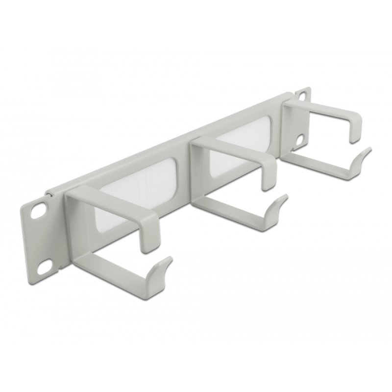 Delock 10? Kabelmanagement Bürstenleiste mit 3 Bügeln 1 HE grau