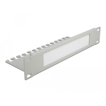DeLOCK Râteau de gestion des câbles de 10″ avec plaque de support, 1 unité, gris.