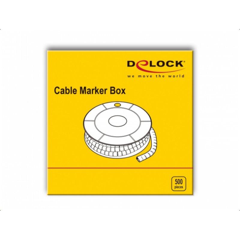 DeLOCK Cable Marker Box, No. 1, yellow, 500 pieces