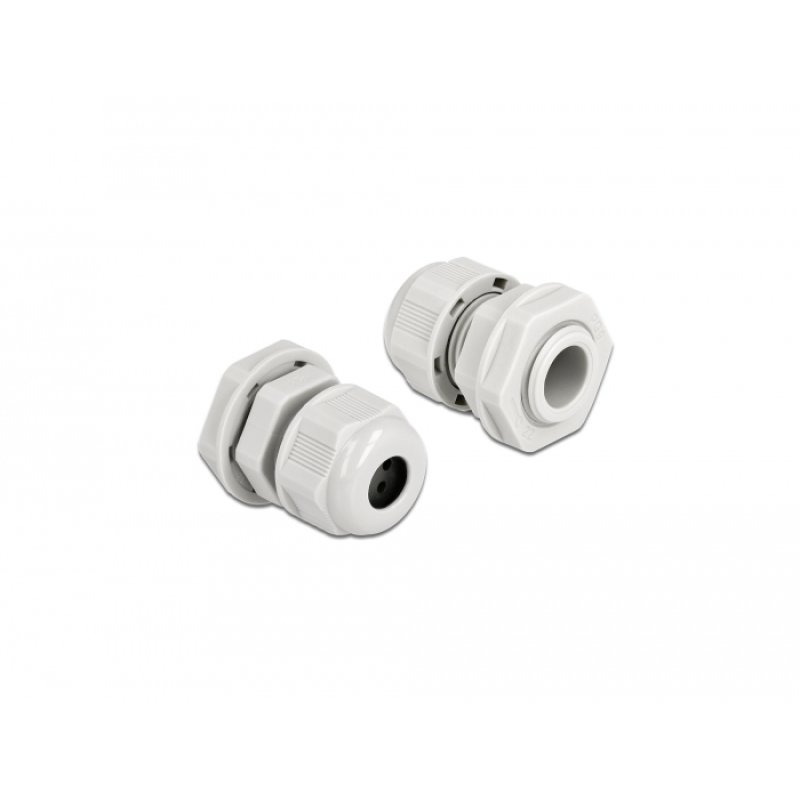 DeLOCK Cable Gland PG9 for round cable with four cable entries grey 2 pieces