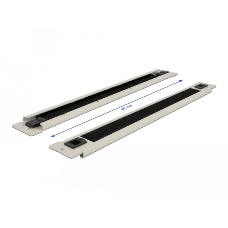 DeLOCK 19″ Cable Management Brush Strip tool free 1U grey