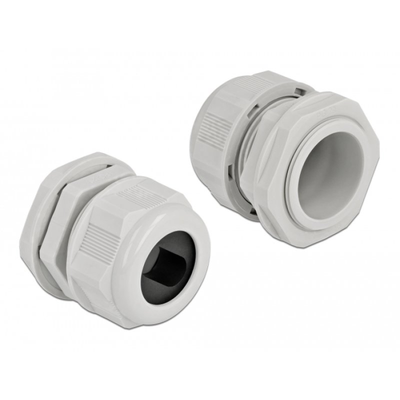 DeLOCK Cable Gland PG29 for flat cable grey 2 pieces