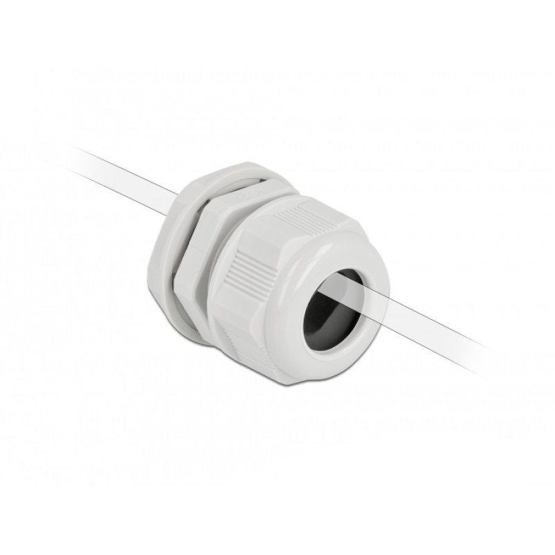 DeLOCK Cable Gland PG29 for flat cable grey 2 pieces