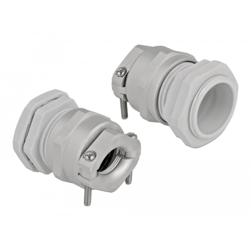 DeLOCK Cable Gland PG29 with strain relief and bending protection grey