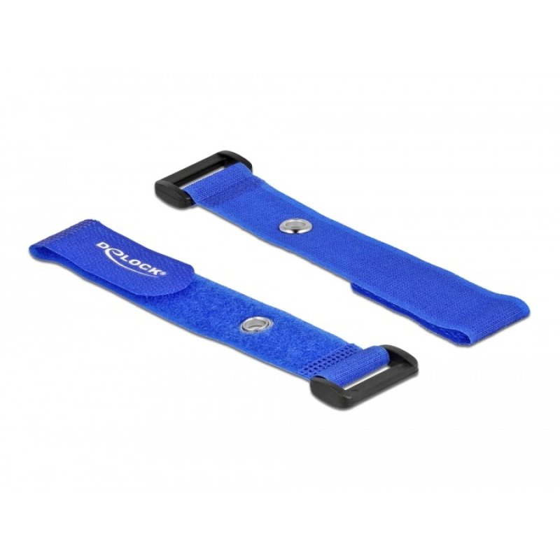 DeLOCK Serre-câbles à scratch avec boucle et œillet de fixation L 190 x l 25 mm, 5 pièces