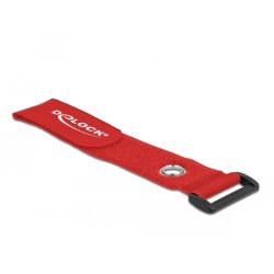 Delock Klett-Kabelbinder mit Schlaufe und Befestigungsöse L 280 x B 38 mm rot 3 Stück