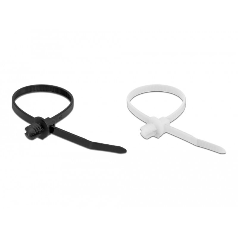 DeLOCK Serre-câble avec base à lamelle L 200 x l 4,8 mm, 100 unités