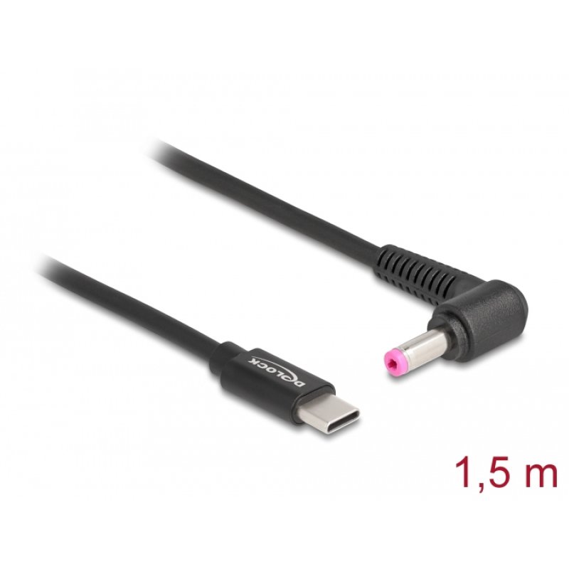 DeLOCK Câble de chargement de laptop USB Type-C mâle à HP 4,8 x 1,7 mm mâle