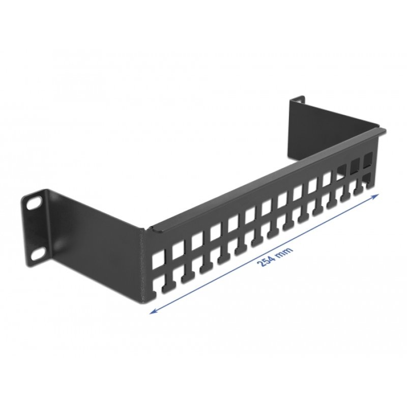 DeLOCK Rail profile de support de câbles 10″, 1 unité, noir