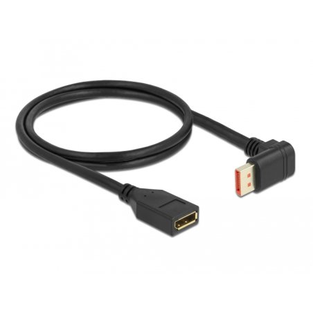DeLOCK DisplayPort extension cable male 90° downwards angled to female 8K 60 Hz 1 m