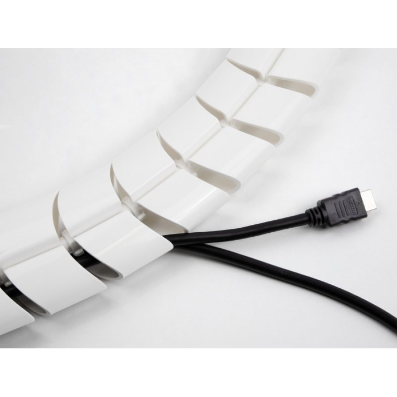 DeLOCK Conduite de câble pour bureau, 740 x 75 mm de hauteur, réglable, blanc