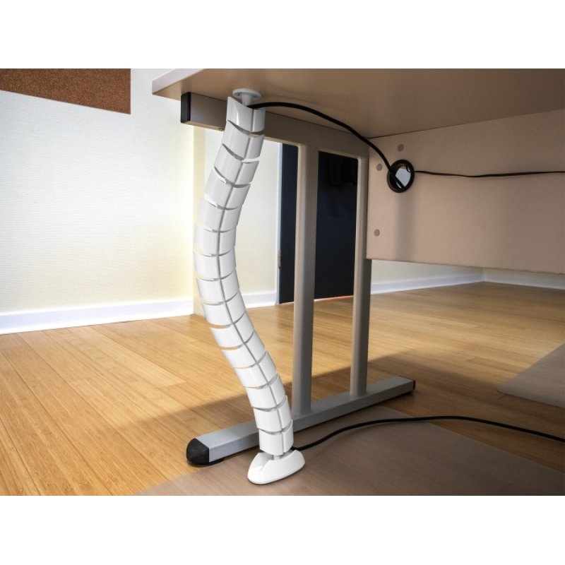 DeLOCK Conduite de câble pour bureau, 740 x 75 mm de hauteur, réglable, blanc