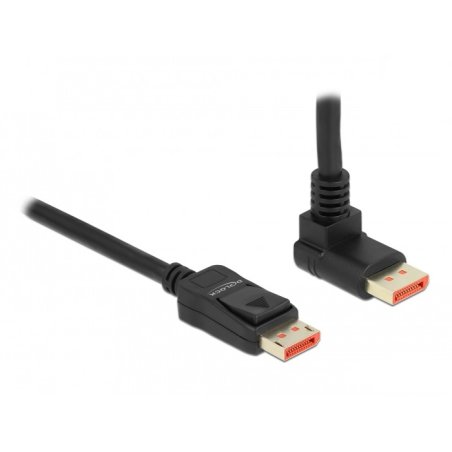 Delock DisplayPort Kabel Stecker gerade zu Stecker 90° oben gewinkelt 8K 60 Hz 3 m