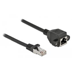 DeLOCK Network Extension Cable S/FTP RJ45 plug to RJ45 jack Cat.6A 5 m black