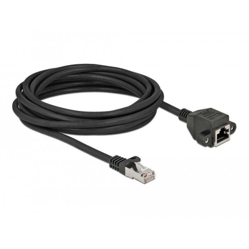 DeLOCK Network Extension Cable S/FTP RJ45 plug to RJ45 jack Cat.6A 5 m black