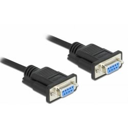 DeLOCK Serial Cable RS-232 D-Sub 9 female to female null modem with narrow plug housing - Full Handshaking - 10 m