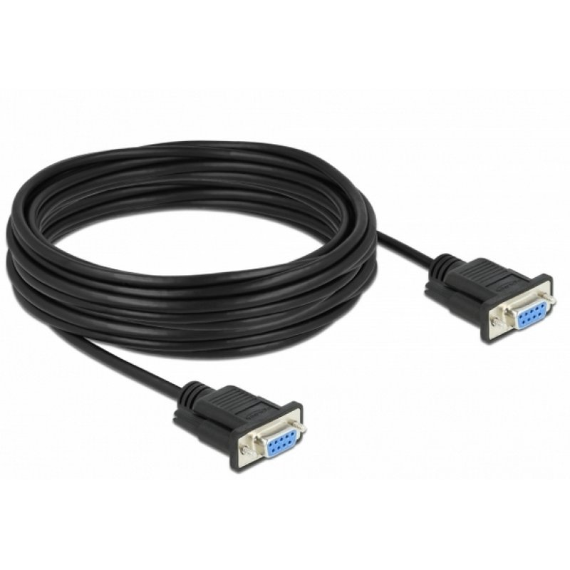 DeLOCK Serial Cable RS-232 D-Sub 9 female to female null modem with narrow plug housing - Full Handshaking - 10 m