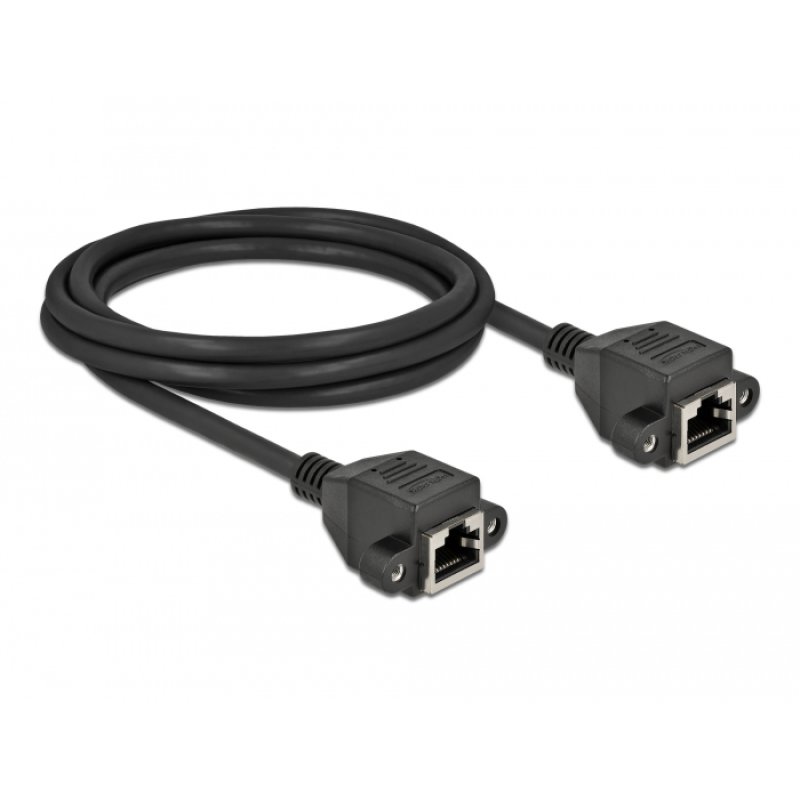 DeLOCK Network Extension Cable S/FTP RJ45 jack to RJ45 jack Cat.6A 2 m black