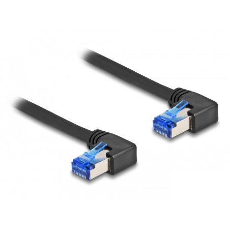 Delock RJ45 Netzwerkkabel Cat.6A S/FTP rechts gewinkelt 0,5 m schwarz