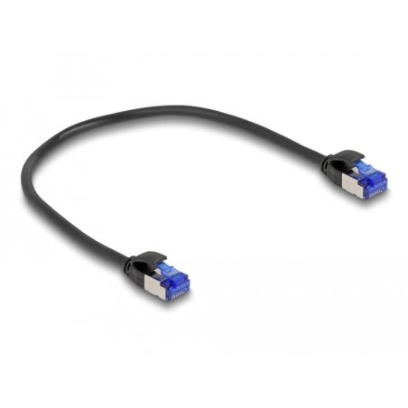 Delock RJ45 Netzwerkkabel Cat.6A S/FTP Slim 0,25 m schwarz