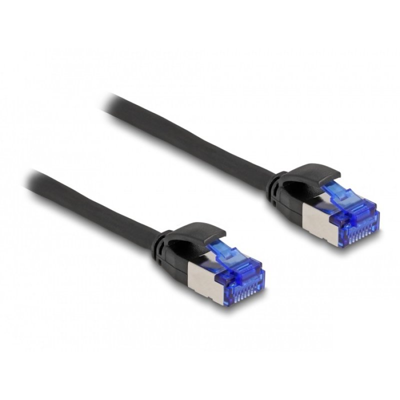 DeLOCK Câble RJ45 de réseau Cat.6A S/FTP mince, 0,25 m, noir