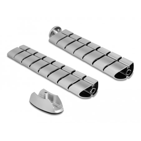 DeLOCK Conduite de câble pour bureau, 740 x 75 mm de hauteur, réglable, argent
