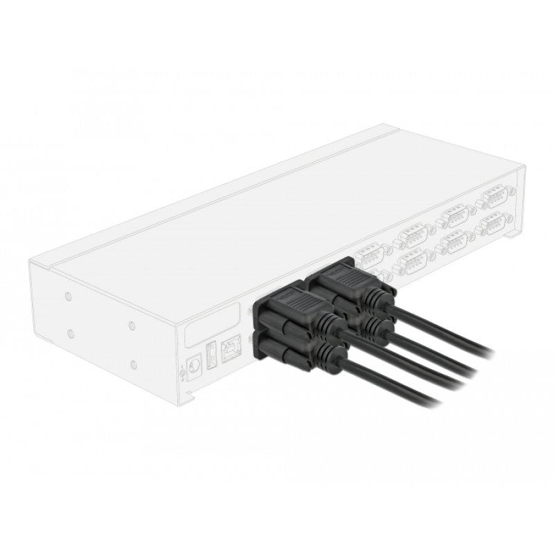 Delock RS-232 Kabel Seriell D-Sub 9 Buchse zu Buchse Nullmodem mit schmalem Steckergehäuse - CTS / RTS auto control -